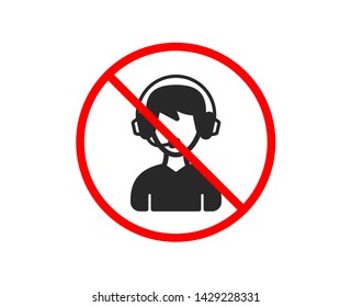 No or Stop. Consultant service icon. Call center sign. Feedback symbol. Prohibited ban stop symbol. No consultant icon. Vector