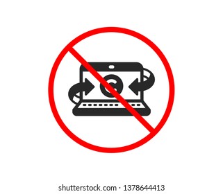 No or Stop. Copywriting notebook icon. Ð¡opyright sign. Media content symbol. Prohibited ban stop symbol. No copywriting notebook icon. Vector