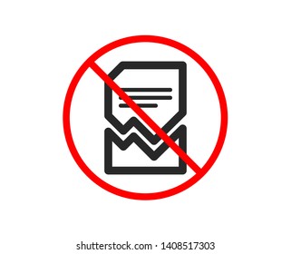 No or Stop. Corrupted Document icon. Bad File sign. Paper page concept symbol. Prohibited ban stop symbol. No corrupted file icon. Vector
