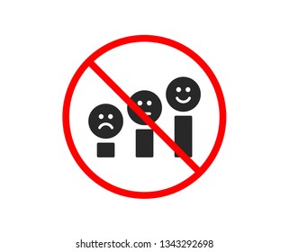 No or Stop. Customer satisfaction icon. Positive feedback sign. Smile chart symbol. Prohibited ban stop symbol. No customer satisfaction icon. Vector