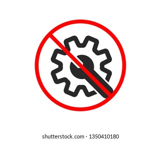No or Stop. Customisation icon. Settings or editing sign. Repair symbol. Prohibited ban stop symbol. No customisation icon. Vector