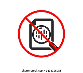 No or Stop. Diagram chart icon. Analytics graph sign. Market analytics symbol. Prohibited ban stop symbol. No analytics chart icon. Vector