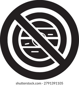 No stop disk prohibited symbol warning sign with cd dvd icon inside isolated on transparent background forbidden circular graphic element for media protection or piracy warning content restriction.