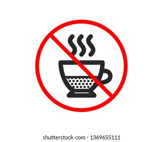 No or Stop. Doppio coffee icon. Hot drink sign. Beverage symbol. Prohibited ban stop symbol. No doppio icon. Vector