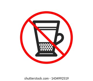 No or Stop. Double Latte coffee icon. Hot drink sign. Beverage symbol. Prohibited ban stop symbol. No double Latte icon. Vector