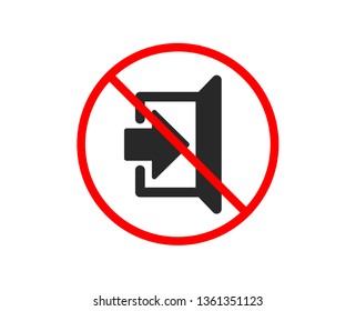 No Or Stop. Exit Icon. Open Door Sign. Entrance Symbol With Arrow. Prohibited Ban Stop Symbol. No Exit Icon. Vector