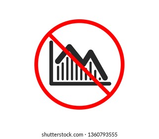 No or Stop. Financial chart icon. Economic graph sign. Stock exchange symbol. Business investment. Prohibited ban stop symbol. No investment graph icon. Vector