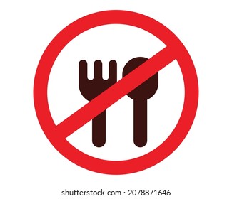 No or stop food danger warning sign or symbol vector art illustration