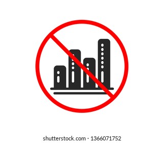 No or Stop. Graph icon. Column chart sign. Growth diagram symbol. Prohibited ban stop symbol. No graph chart icon. Vector