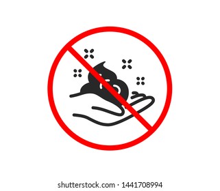 No or Stop. Hand cream icon. Skin care Gel or lotion sign. Prohibited ban stop symbol. No skin care icon. Vector