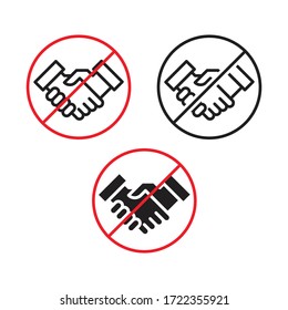 No, stop handshake . Vector icon template