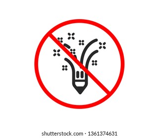 No or Stop. Inspiration icon. Creativity pencil sign. Graphic art symbol. Prohibited ban stop symbol. No inspiration icon. Vector