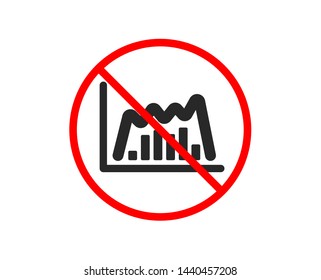 No or Stop. Investment chart icon. Economic graph sign. Stock exchange symbol. Business finance. Prohibited ban stop symbol. No infographic graph icon. Vector