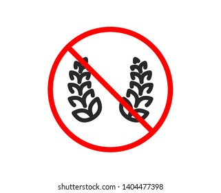 No or Stop. Laurel wreath icon. Reward symbol. Winner award sign. Prohibited ban stop symbol. No laurel wreath icon. Vector