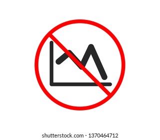 No or Stop. Line chart icon. Financial graph sign. Stock exchange symbol. Prohibited ban stop symbol. No line chart icon. Vector