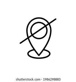 No or Stop. Location icon. Map pointer sign. Prohibited ban stop symbol. No location icon. Vector. Location Not Found Icon, Map and Navigation Place and other Icon For User Interface Or Website