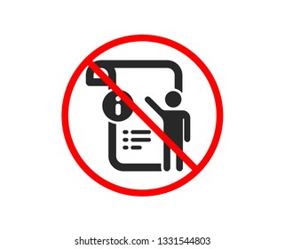 No Or Stop. Manual Doc  Icon. Technical Instruction Sign. Prohibited Ban Stop Symbol. No Manual Doc Icon. Vector