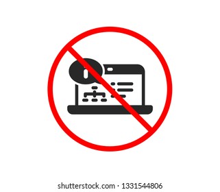 No or Stop. Online documentation icon. Technical instruction sign. Prohibited ban stop symbol. No online documentation icon. Vector