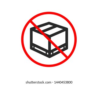 No or Stop. Parcel box icon. Logistics delivery sign. Package tracking symbol. Prohibited ban stop symbol. No delivery box icon. Vector - Shutterstock ID 1440453800