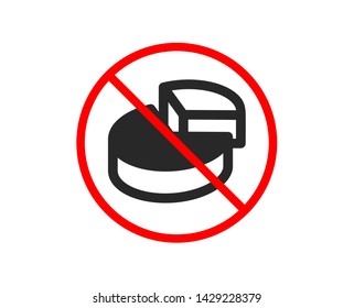 No or Stop. Pie chart icon. Presentation 3d graph sign. Market analytics symbol. Prohibited ban stop symbol. No pie chart icon. Vector