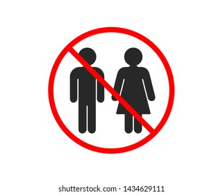 No Or Stop. Restroom Icon. WC Toilet Sign. Public Lavatory Symbol. Prohibited Ban Stop Symbol. No Restroom Icon. Vector