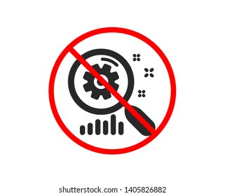 No or Stop. Search statistics icon. Find analysis sign. Prohibited ban stop symbol. No search statistics icon. Vector