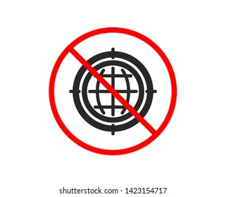 No or Stop. Seo target icon. Search engine optimization sign. Internet symbol. Prohibited ban stop symbol. No seo internet icon. Vector