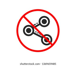 No or Stop. Share icon. Social media sign. Follow symbol. Prohibited ban stop symbol. No share icon. Vector