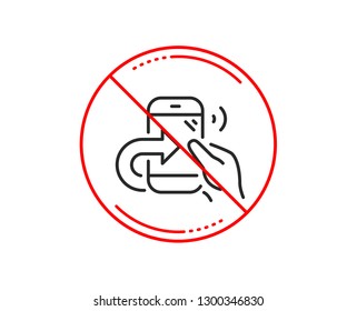 No or stop sign. Call center service line icon. Share phone call sign. Feedback symbol. Caution prohibited ban stop symbol. No  icon design.  Vector