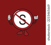 no stop sign icon character vector concept.