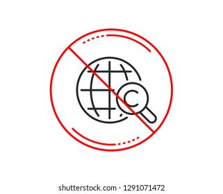 No or stop sign. International copyright line icon. Copywriting sign. World symbol. Caution prohibited ban stop symbol. No  icon design.  Vector
