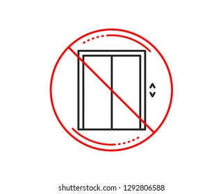 No or stop sign. Lift line icon. Elevator sign. Transportation between floors symbol. Caution prohibited ban stop symbol. No  icon design.  Vector