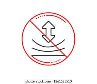 No or stop sign. Resilience line icon. Elastic material sign. Caution prohibited ban stop symbol. No  icon design.  Vector