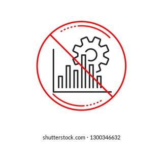 No or stop sign. Seo graph line icon. Search engine optimization sign. Analytics symbol. Caution prohibited ban stop symbol. No  icon design.  Vector