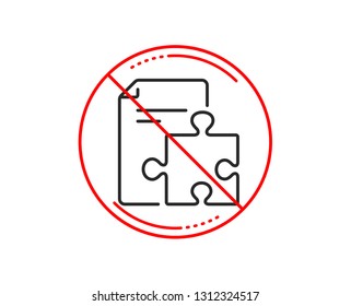 No or stop sign. Strategy line icon. Technical instruction sign. Caution prohibited ban stop symbol. No  icon design.  Vector