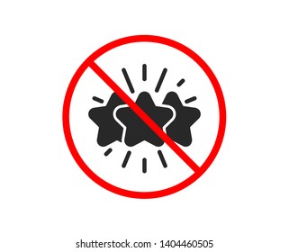 No or Stop. Star icon. Feedback rating sign. Customer satisfaction symbol. Prohibited ban stop symbol. No star icon. Vector
