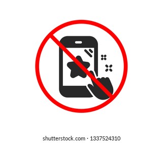 No or Stop. Star rating icon. Feedback phone sign. Customer satisfaction symbol. Prohibited ban stop symbol. No star rating icon. Vector