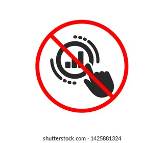 No or Stop. Statistics icon. Column chart sign. Growth graph diagram symbol. Prohibited ban stop symbol. No graph chart icon. Vector