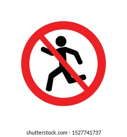 No or stop symbol icon. Do not run