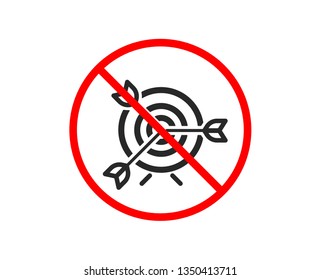 No or Stop. Target icon. Marketing targeting strategy symbol. Aim with arrows sign. Prohibited ban stop symbol. No target icon. Vector