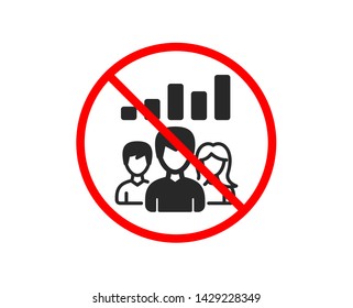 No Or Stop. Teamwork Results Icon. Group Of People Sign. Prohibited Ban Stop Symbol. No Teamwork Results Icon. Vector