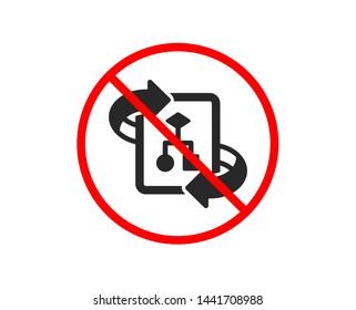 No or Stop. Technical algorithm icon. Project documentation sign. Prohibited ban stop symbol. No technical algorithm icon. Vector