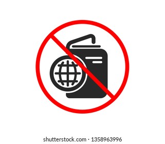 No or Stop. Travel passport icon. Trip id document cover sign. Abroad holidays symbol. Prohibited ban stop symbol. No travel passport icon. Vector