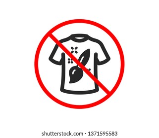 No or Stop. T-shirt design icon. Creative brush sign. T shirt Graphic art symbol. Prohibited ban stop symbol. No t-shirt design icon. Vector