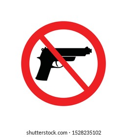 No or stop weapon icon. prohibition of carrying a gun