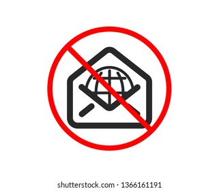 No or Stop. Web Mail icon. Message correspondence sign. E-mail symbol. Prohibited ban stop symbol. No web Mail icon. Vector