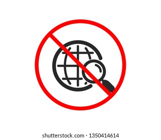 No Or Stop. Web Search Icon. Find Internet Results Sign. Prohibited Ban Stop Symbol. No Web Search Icon. Vector