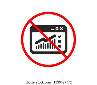 No or Stop. Website Traffic icon. Report chart or Sales growth sign. Analysis and Statistics data symbol. Prohibited ban stop symbol. No web Traffic icon. Vector