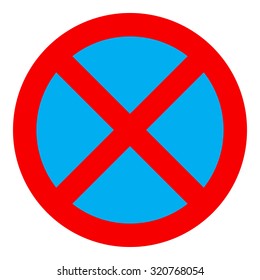 No stopping and parking sign icon, isolated on white background, vector illustration.