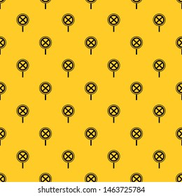No stopping and parking sign pattern seamless vector repeat geometric yellow for any design